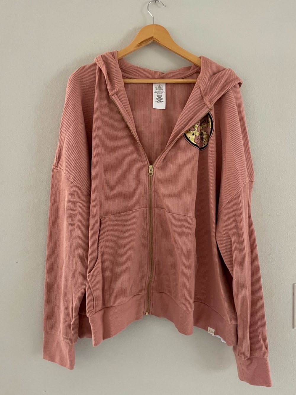 Disney Dusty Rose Zip-Up Hoodie with Princess Jasmine